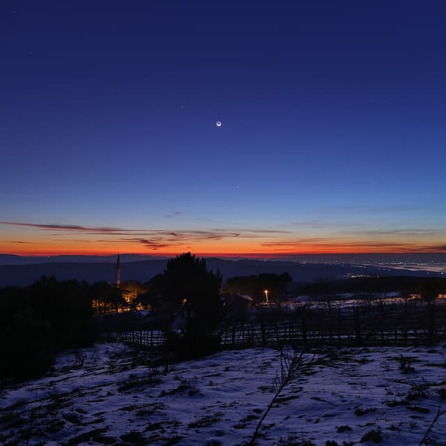 Twilight with Moon and Planets