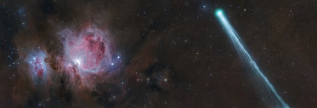 The Conjunction of Comet R3 PanSTARRS and the Orion Nebula